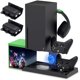 thumbnail image 1 of YUANHOT Soporte de refrigeración, estación de carga con batería recargable 1400 mAh y puertos de cargador (no compatible con Xbox One X/S) - Negro, 1 of 4