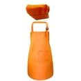 thumbnail image 1 of Delantal para niños y gorro de chef Delantal con 2 bolsillos Delantal de chef ajustable para niños y Naranja M, 1 of 7