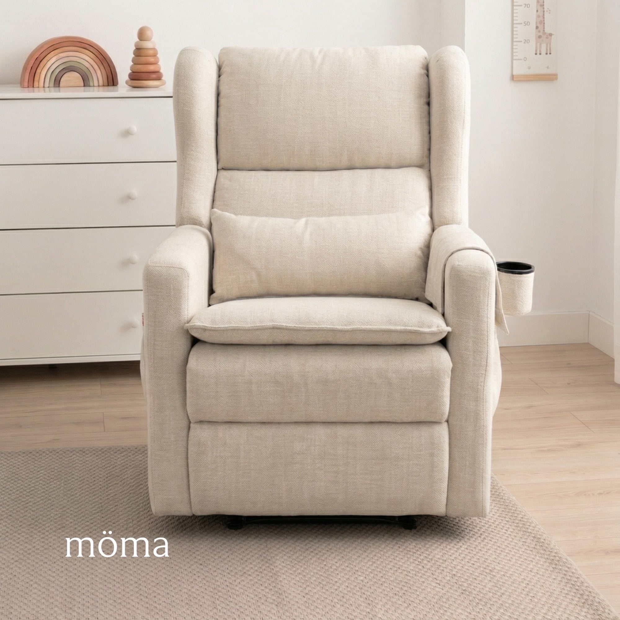 Sillon Reclinable Giratorio Con Mecedora Möma Nido Beige