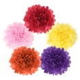 thumbnail image 1 of 15Pcs Pompones de Papel, Flores de Papel de 10 Pulgadas para Fiesta Multicolor, 1 of 6