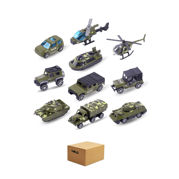 Carros De Juguete 10 Pz Lab.G Verde