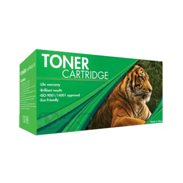 tóner brother tn410 tn420 tn410comp-s tigre compatible con brother hl-2130/ 2132/ 2240/ 2240d/ 2250dn/ 2270dw;dcp-7055 Caja de empaque verde horizontal con texto "TONER CARTRIDGE", ilustración de un tigre en perfil derecho y franjas diagonales; cartucho compatible Tigre USA, color negro, capacidad 1000 impresiones, cartucho premium de alta calidad.