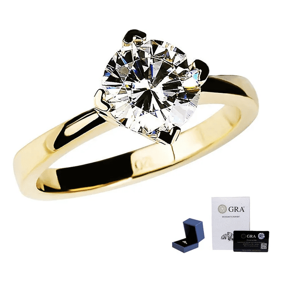 Anillo Promesa Compromiso 14k Oro Chapa Dorado Diamante Boda Xtellar dorado