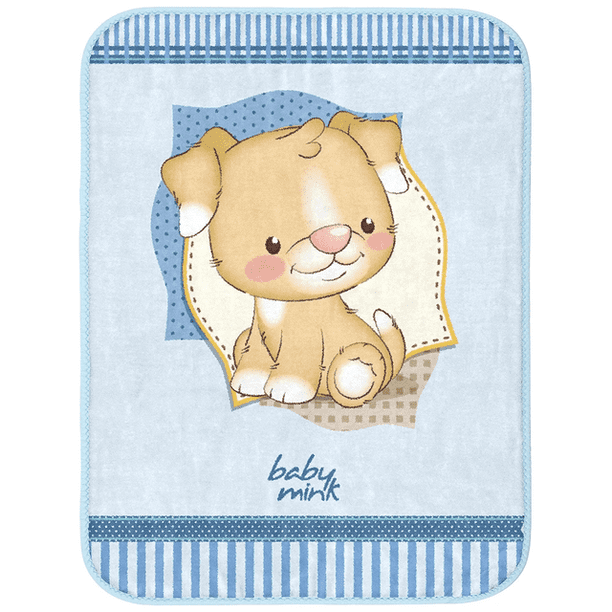 Cobertor Cunero Baby Mink Light Supreme Azul