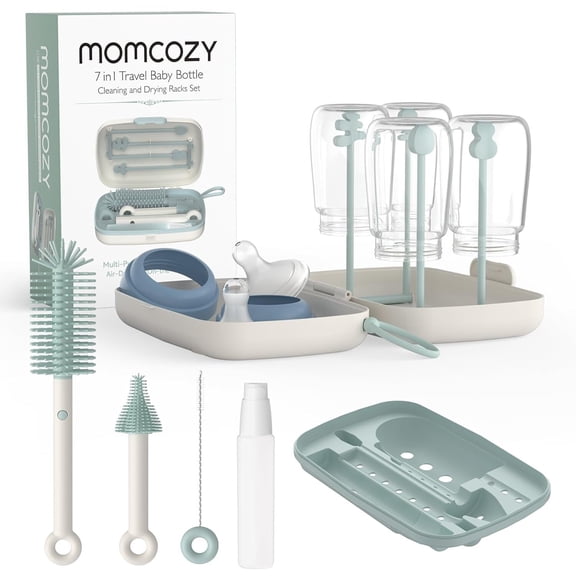 Momcozy Juego de Cepillos para Biberones Kit de Limpieza de Biberones 7 en 1