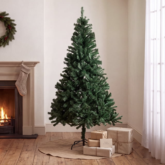 Árbol Pino de Navidad 1.80 m Artificial con Soporte de Metal 800 Ramas Frondoso Decoración Navideña