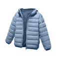 thumbnail image 2 of Chaqueta de plumas con capucha para niños y niñas, ligera, cálida, acolchada, de nailon, abrigo de invierno, color negro, 1 unidad, de 4 a 10 años., 2 of 3