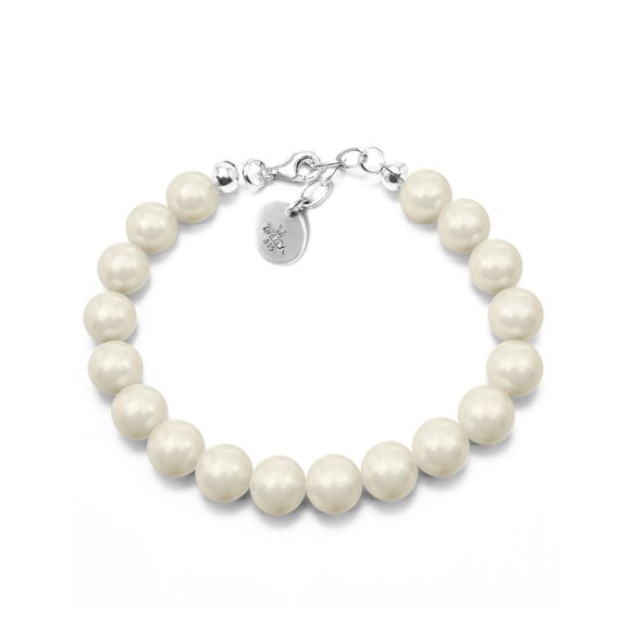 Pulsera Crystals Pearls color Cream plata .925