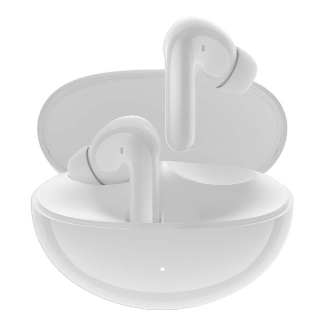 audífonos inalámbricos honor choice earbuds s8 batería hasta 38hrs 50db ip54 blanco Vista frontal 3/4 de los Honor CHOICE Earbuds S8 blancos en estuche abierto. Auriculares intraauriculares con varilla corta, almohadillas de silicón certificadas, orificio de triple micrófono visible y LED en el estuche; fondo neutro y encuadre centrado. Suelen usarse para llamadas largas y uso diario.