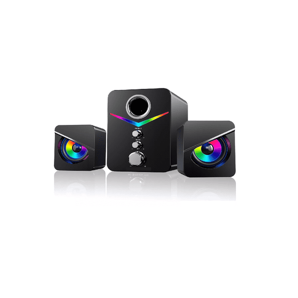 Bocinas Con Subwoofer Con Luces Rgb Led Para Pc/tv NEGRO