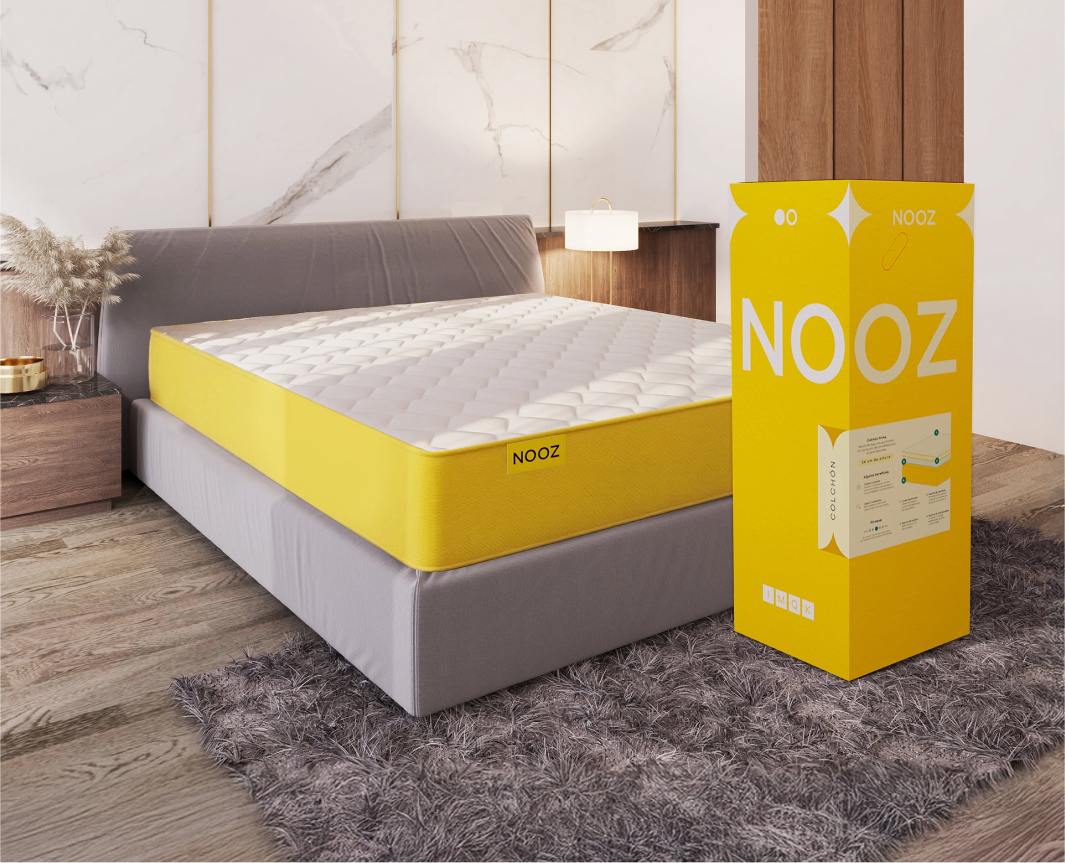 Colchón Nooz Original 24cm Individual, en Caja, Memory Foam