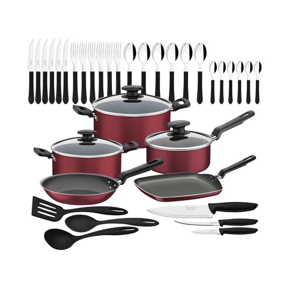 Batería de Cocina Tramontina Loreto 38 Piezas Color Roja Modelo 27899-328