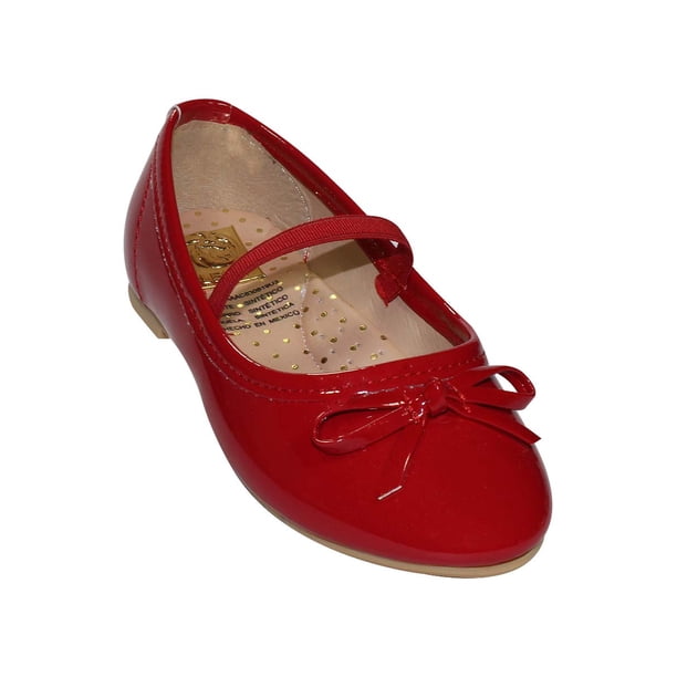 FLAT BALERINA LEON NIÑA ROJO CHAROL 130