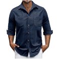 thumbnail image 2 of pstuiky camisa de manga larga para hombre, Cárdigan con capucha y manga larga para hombre, informal, de color liso, con bolsillos dobles y cremallera Tops de hombre xl, 2 of 7