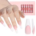 thumbnail image 1 of Fake Nail AILLSA French Gel Uñas Puntas para uñas, 180 unidades, ataúd largo, 1 of 7