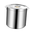 thumbnail image 3 of 1x Olla grande de acero inoxidable para hervir, guisar y cocinar a fuego lento con tapa 10L, 3 of 9