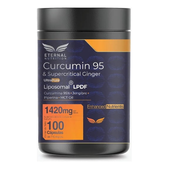 Cúrcuma con Jengibre y Pimienta Negra 95% Eternal Nutrition 100 Cápsulas 1420 mg