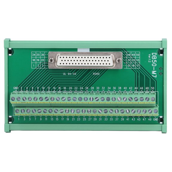 Conector DB50 A Terminal, DC60V Compacto Torsión De 0,2 Nm Buen Contacto Puerto De 50 Pines Placa De Ruptura De Señales De Cobre Para Cable 14-26AWG