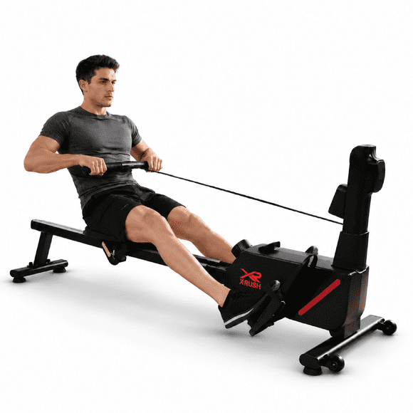 Máquina De Remo X-rush Olimpus Plegable Con Resistencia Magnética De 16 Niveles Y Pantalla Lcd
