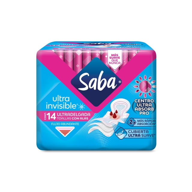 Toallas Femeninas Saba Ultra invisible Buenos Días con Alas 14 Piezas