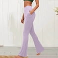 thumbnail image 2 of Amzcrzy Leggings Acampanados Mujer S-2XL - Yoga, Cintura Alta Sin Costura Delantera, Muy Elásticos Cómodos, Color Liso, Bolsillos Rosa, 2 of 6
