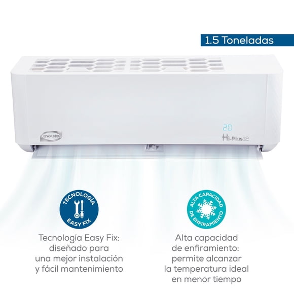 Minisplit Evans 1.5 Ton Solo Frio 220V Color Blanco 18000 BTU