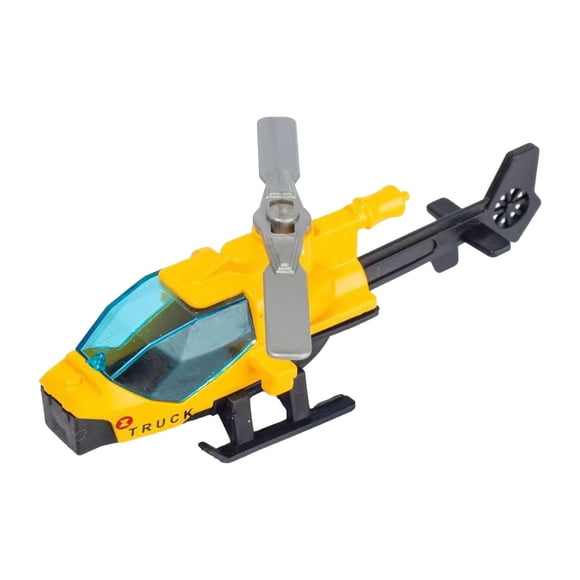 Helicóptero de aleación fundida a presión, avión de juguete, decoración para tartas, exhibición de escritorio, juguetes para niños amarillo