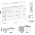 thumbnail image 2 of Comoda Cajonera para Recamara -11 Cajones De Tela con Parte Superior de Madera y Marco De Acero Plegable - Mueble Organizador con cajonera para Ropa - Luces LED - Estación de Carga., 2 of 8