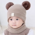 thumbnail image 2 of Lindo gorro de punto para bebé con bordado de doble corazón y doble bola de hilo. Cómodo y acogedor. Gorro cálido y abrigado para bebés., 2 of 5