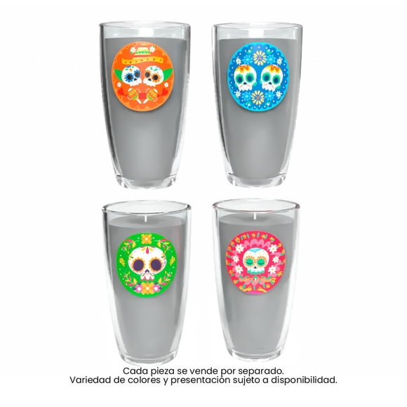 Great Value Veladora Diseños Dia de Muertos 1pz