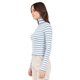 thumbnail image 2 of Playera Para Mujer Quarry A Rayas Con Cuello Alto Color Azul, 2 of 4