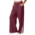 thumbnail image 3 of TaTaai olid Color Cotton Linen Women Casual Pants Wide Leg Breathable Machine Washable No Fading Lightweight Non See-through Daily Wear Full Length Trousers Gift, 3 of 8