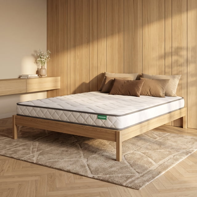 Colchón Matrimonial En Caja Espuma Alta Densidad Memory Foam 135x190x12cm Kingshouse blanco Matrimonial