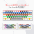 thumbnail image 5 of Teclado Gamer Redragon Fizz Rainbow Gris/Blanco 60%, 5 of 5