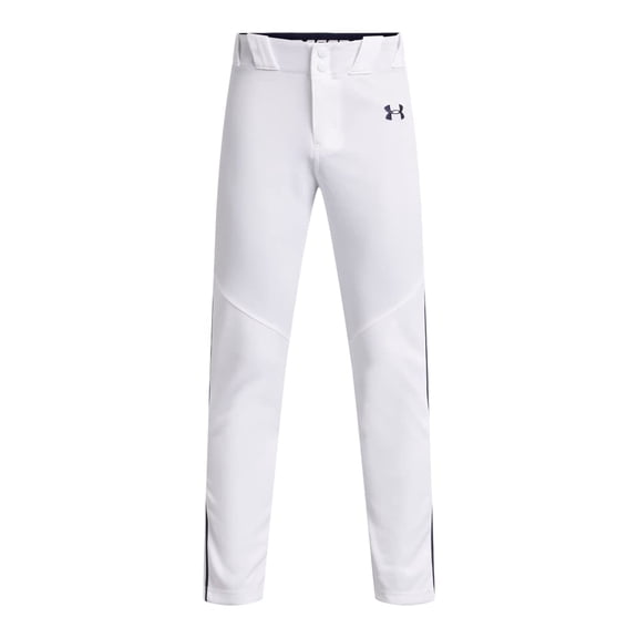 Pantalones de béisbol Under Armour Utility para niños, color blanco/azul marino, talla L