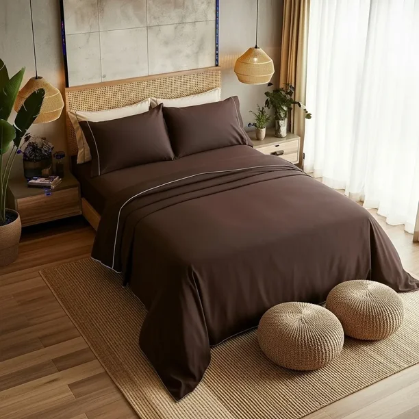 Juego de Sábanas Individual 2800 Hilos Extra Suave Premium Lisa Soft Nature