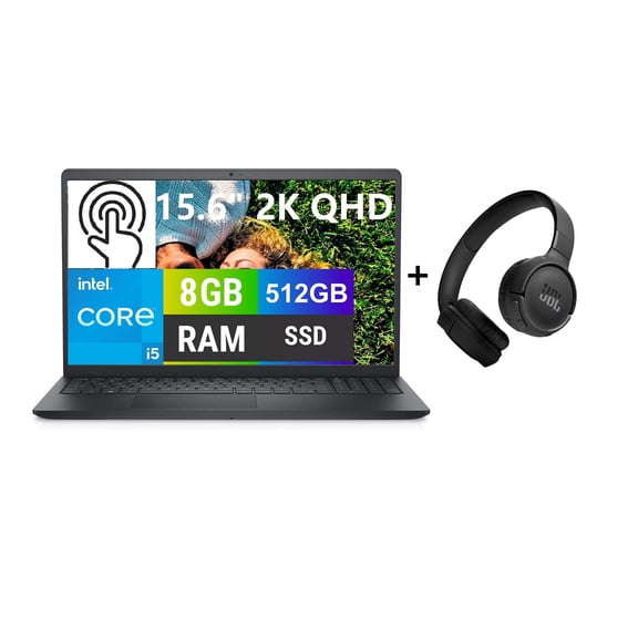 Laptop Dell 2K Touch Intel Core i5 13th 8GB RAM 512GB SSD más Audifonos Bluetooth JBL Tune 520