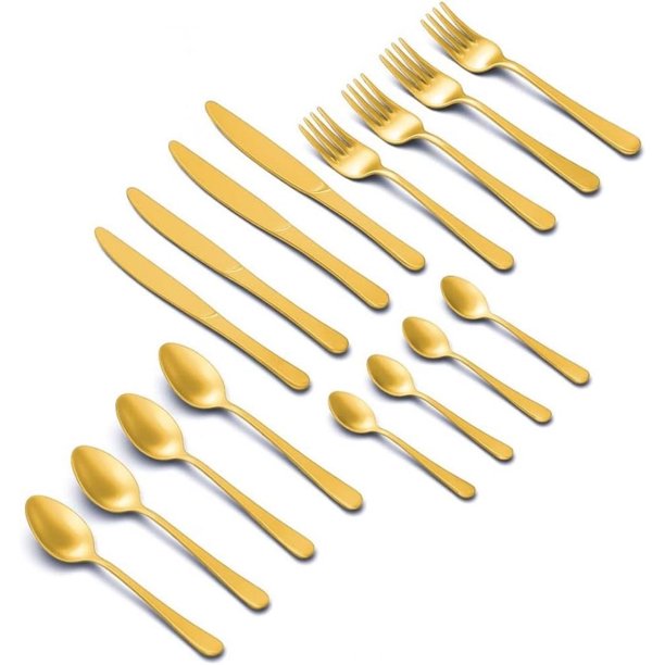 Set de Cubiertos Ideen de Acero Inoxidable Color Dorado para 4 personas - 16 piezas