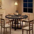 thumbnail image 2 of Yeshouse Mesa de comedor redonda de 47'' para 4 personas, mesa de cocina rústica, mesa de comedor moderna con patas de metal, mesa redonda para espacios pequeños para cocina y comedor, 2 of 9