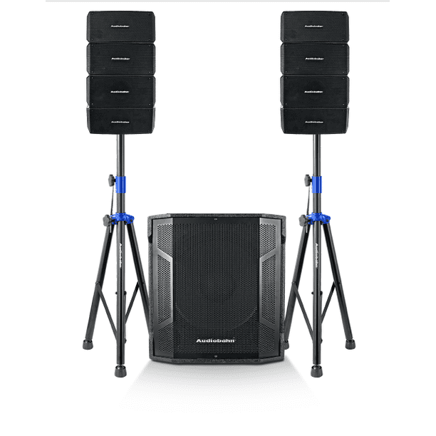 Sistema de audio lineal con subwoofer 15" y 2 satelites 4" 1400w Audiobahn LINE15X