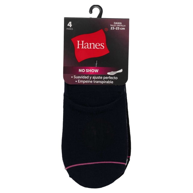 Tin Hanes para Mujer, No show Poliéster Liso 4 Pares Multicolor Unitalla