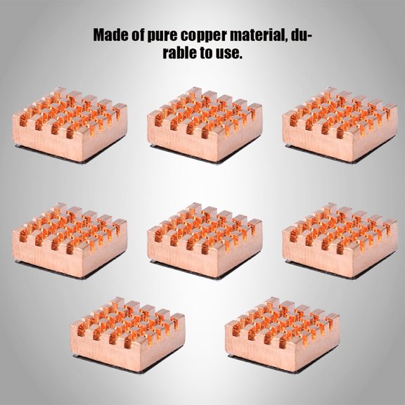 M Buder Disipador de Calor de Cobre Puro para RAM CPU y Tarjeta Gráfica 8 Piezas Enfriamiento Térmico Eficiente Componentes de Computadora para Portátil y PC