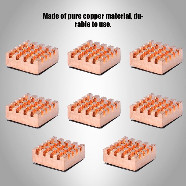 M Buder Disipador de Calor de Cobre Puro para RAM CPU y Tarjeta Gráfica 8 Piezas Enfriamiento Térmico Eficiente Componentes de Computadora para Portátil y PC