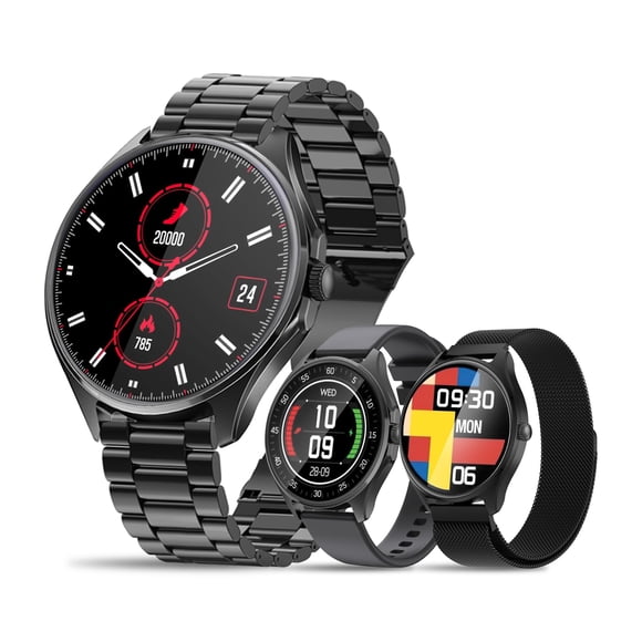 Vorago SW-505 SmartWatch AMOLED Impermeable IP67 para Deportes Presión Oxímetro Unisex Pantalla Tactil Llamadas 2 Extensibles Metálicos Extra