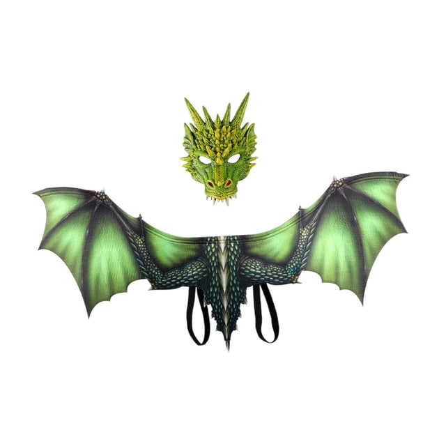 Disfraz de dragón para adultos para hombres y mujeres, cómodo, decorativo y ligero. Verde