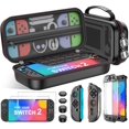 thumbnail image 1 of Estuche para Nintendo Switch 2 (2025)/Switch/OLED, kit 4 en 1, 3 protectores de pantalla transparentes, tapas para pulgares, juego de accesorios con estuche de transporte., 1 of 9
