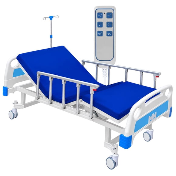 Cama Hospitalaria Electrica Porta Suero Colchon 3 posiciones blanco 3 Posiciones