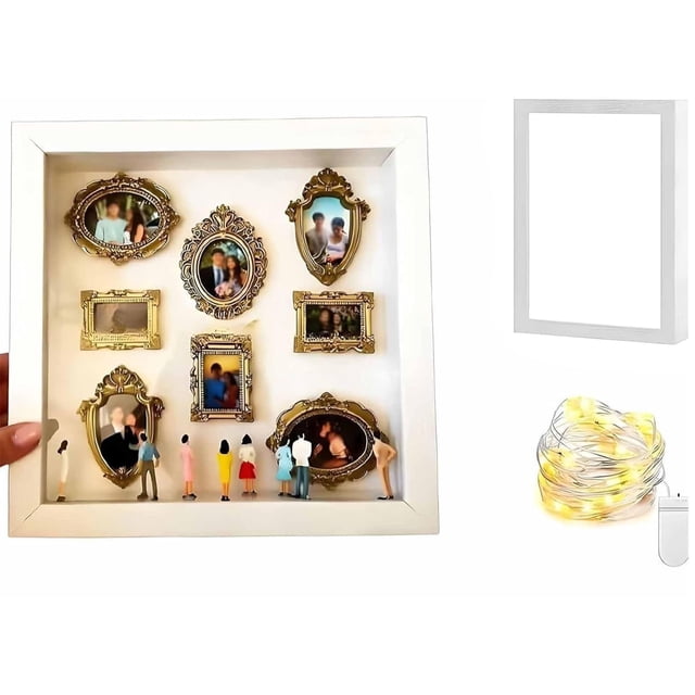 Advancent El marco de fotos para San Valentín añade elegancia y celebra recuerdos únicos con estilo con marcos dorados para la decoración del Decoración del hogar blanco