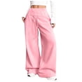 thumbnail image 3 of RKSTN Wide Leg Sweatpants for Women Plus Size High Waist Wide Leg Athletic Jogger Pants Womens Casual Solid Baggy Comfy Drawstring Running Gym Fitness Sport Pant with Pockets, 3 of 9