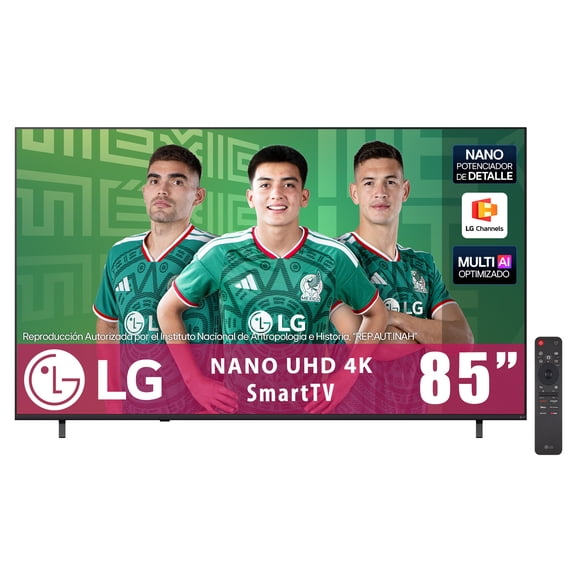 TV LG 85 Pulgadas NANO 4K UHD AI NU855 SMART TV webOS 2026 con Control Magic Remote